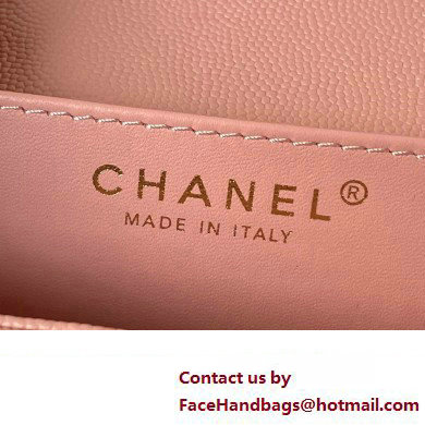 Chanel Grained Calfskin  &  Gold-Tone Metal Chain Flap Bag AS4489 Pink 2023